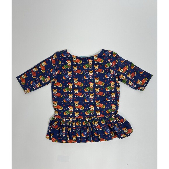Sweet Petunia Girls Size 6 Christmas Corgi Peplum Top! - Picture 5 of 5